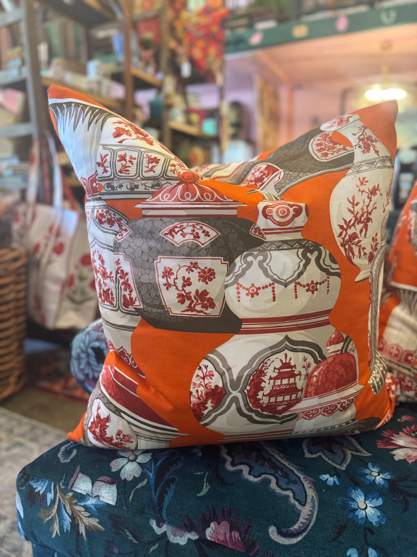 Ginger Jars in Clementine Pillows