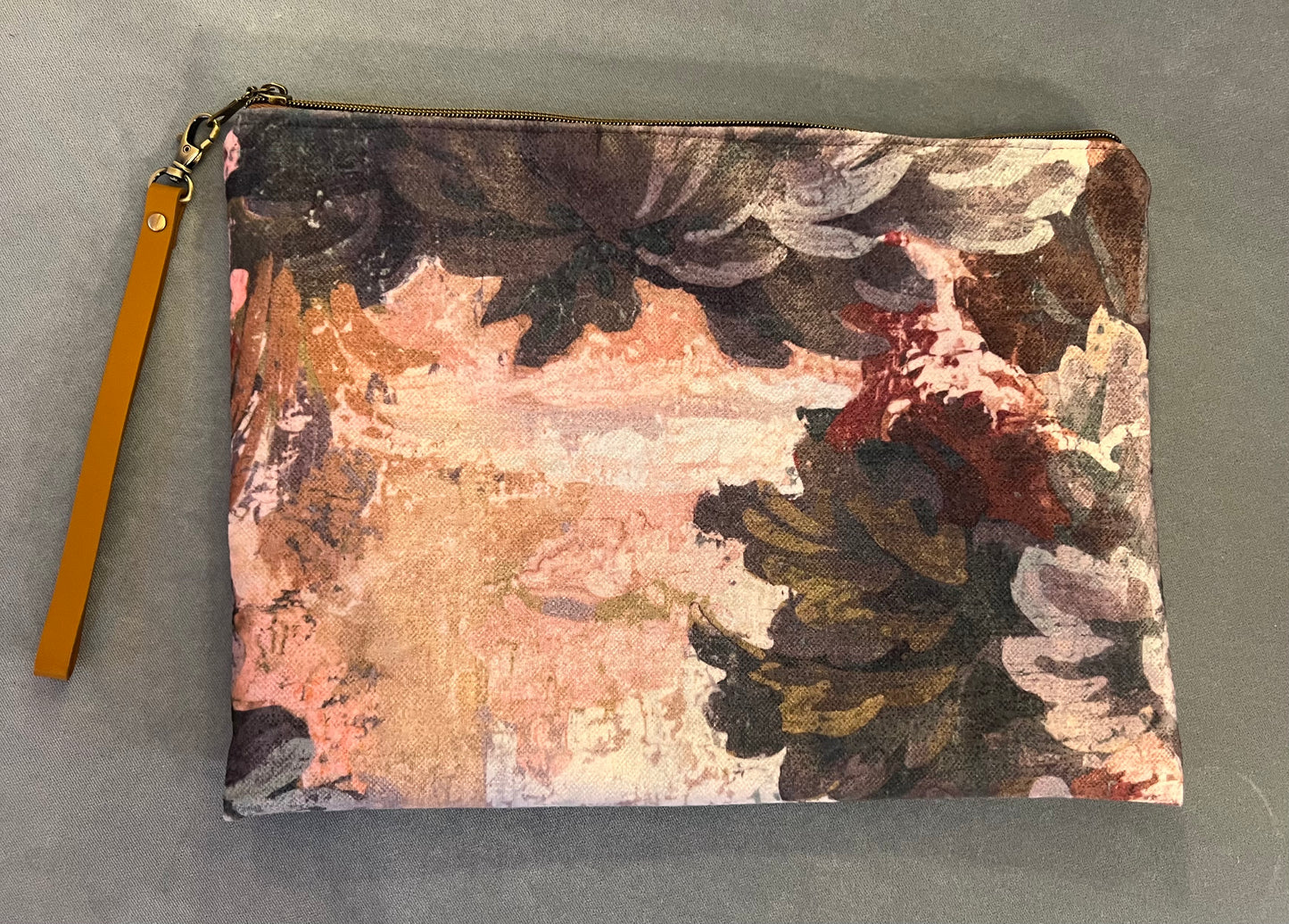 French Forêt In Chestnut Zipper Clutch