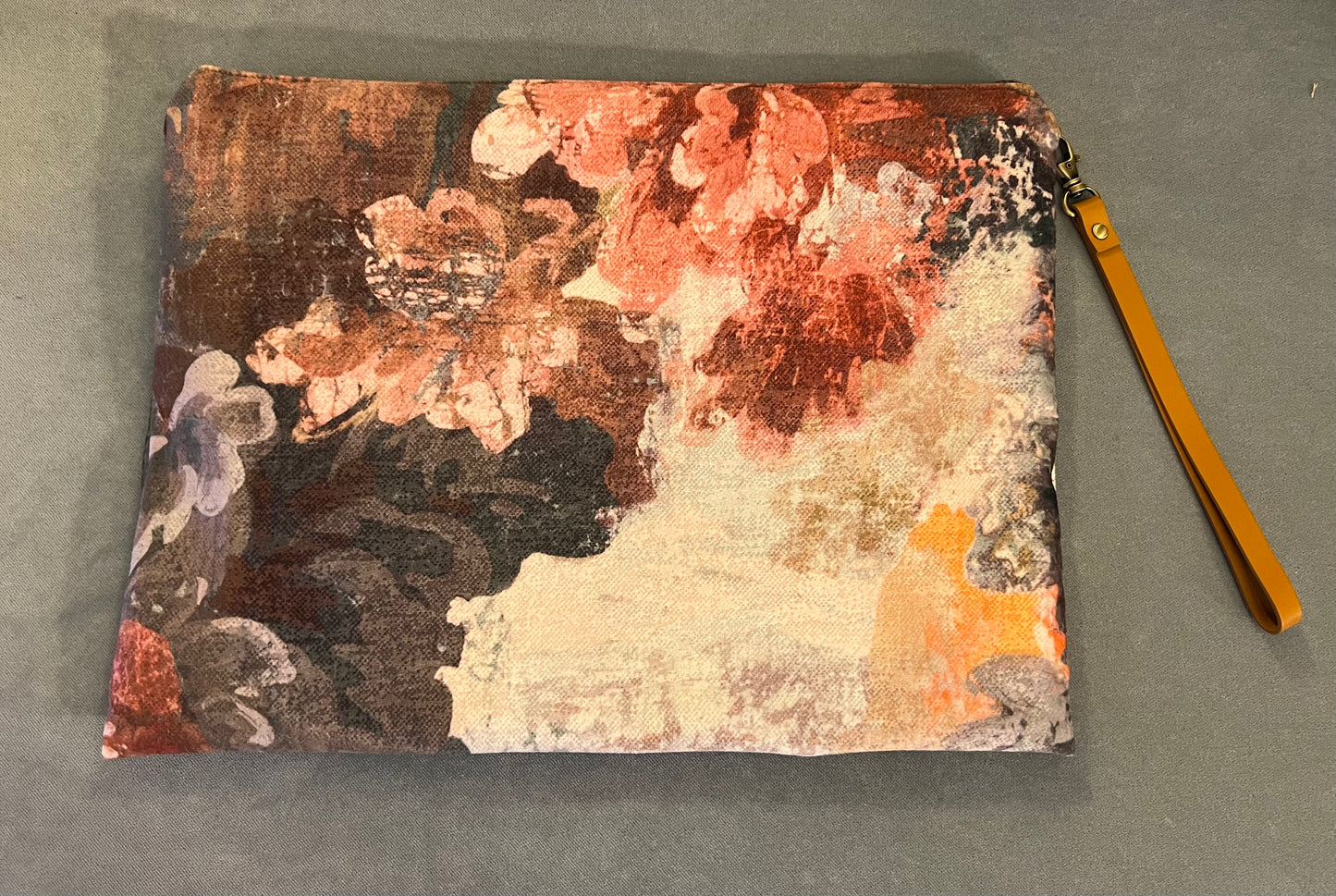 French Forêt In Chestnut Zipper Clutch
