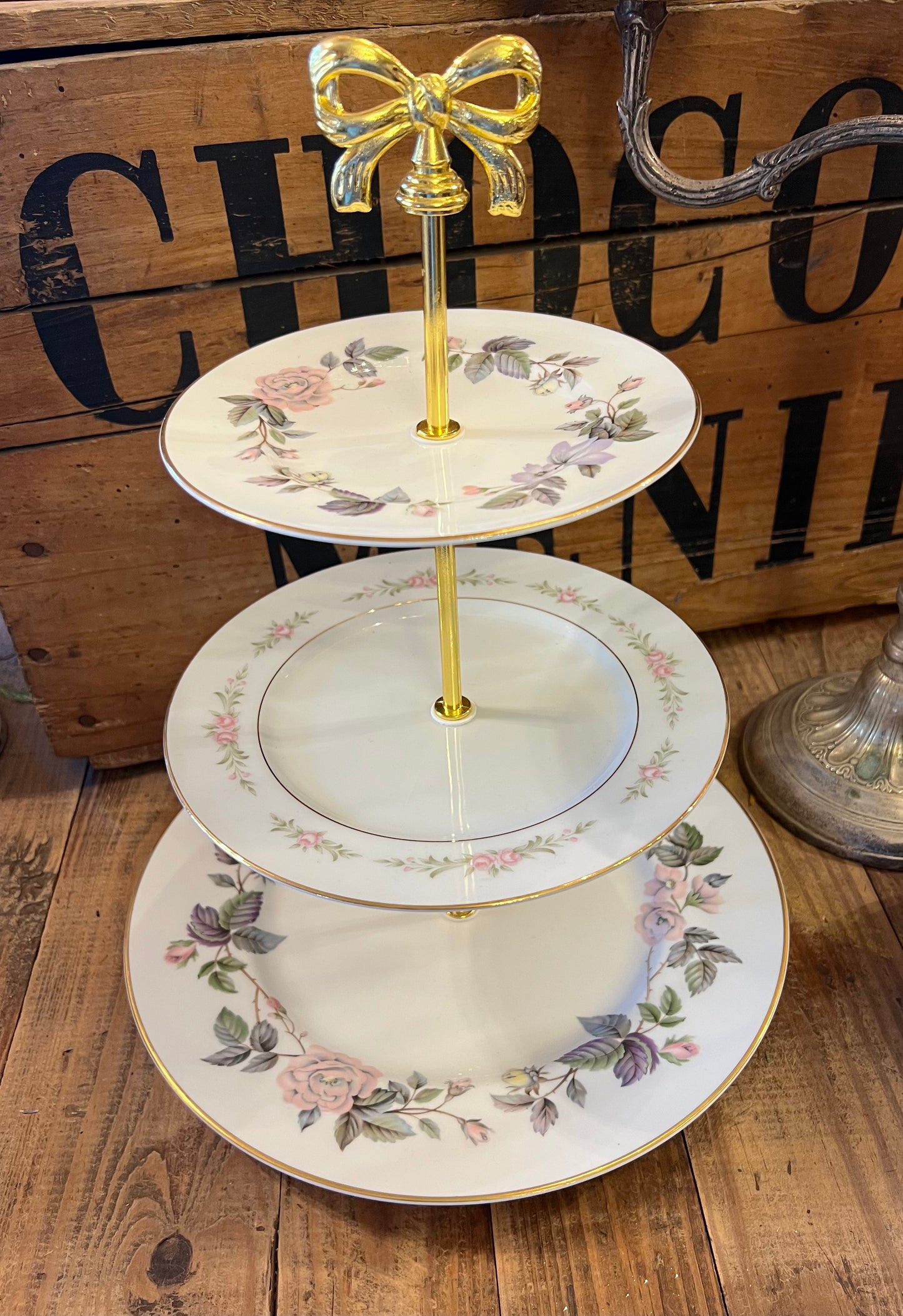 Vintage Three Tiered Plate Stand, Royal Worcester China