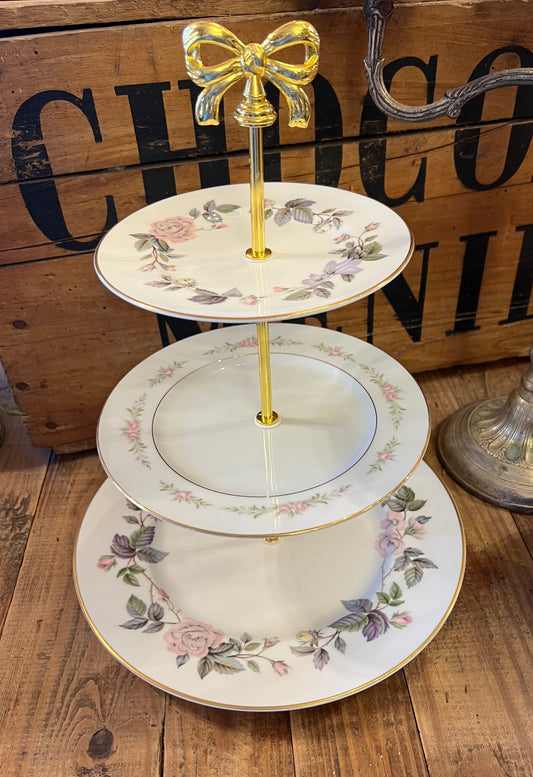 Vintage Three Tiered Plate Stand, Royal Worcester China