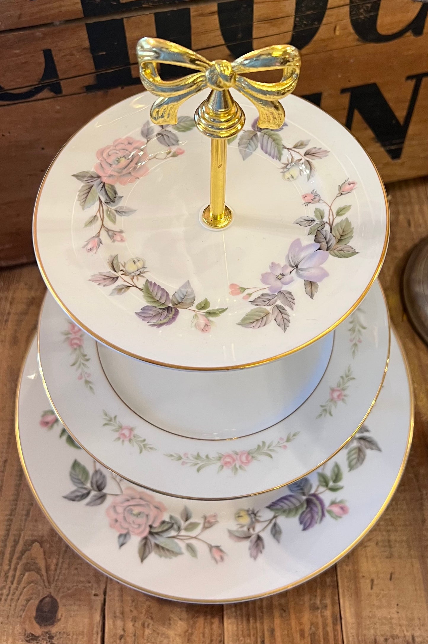 Vintage Three Tiered Plate Stand, Royal Worcester China