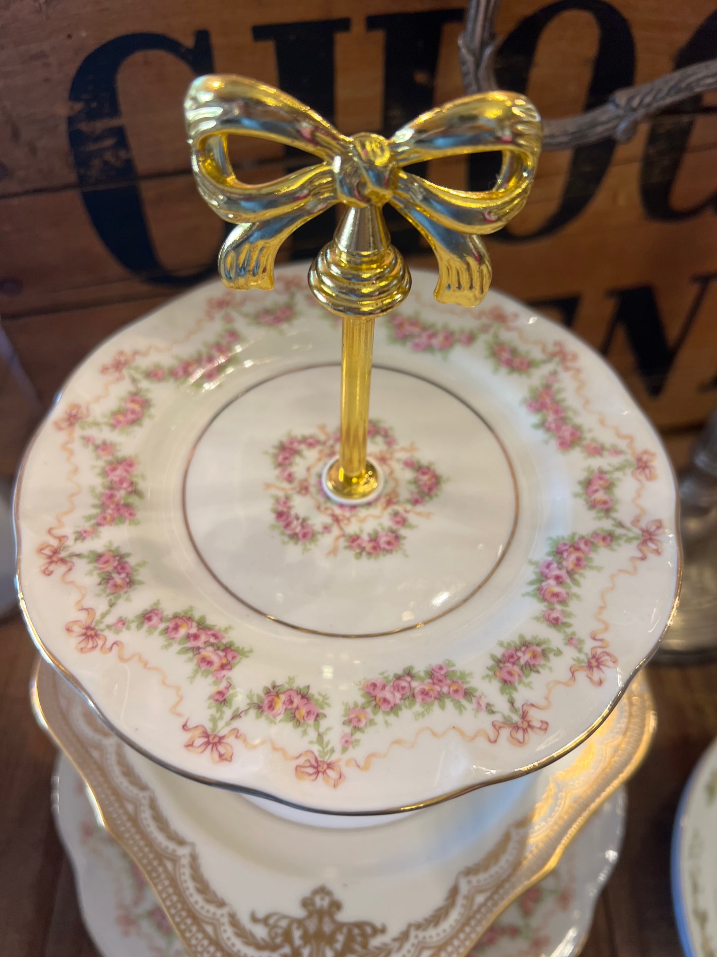 Haviland Hamilton Pattern Tiered Plate Stand