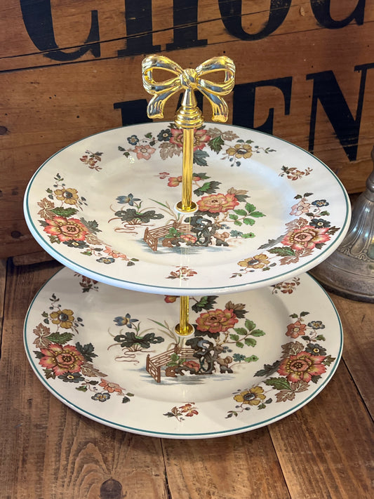 Wedgwood Floral Tiered Plate Stand