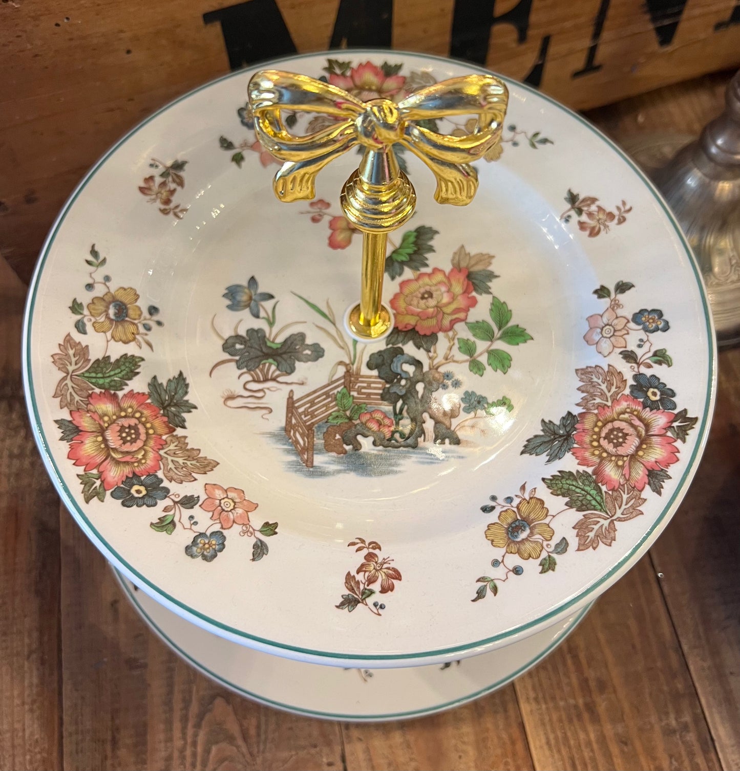 Wedgwood Floral Tiered Plate Stand