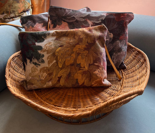 French Forêt In Chestnut Zipper Clutch