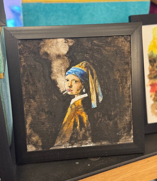 Smoking Women Series- Girl with the Pearl Earring