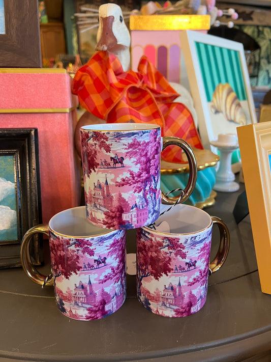 Pink Toile Mug